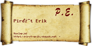 Pirót Erik névjegykártya